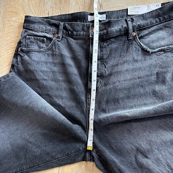 Loft Destructed The Straight Crop High Rise Jean Washed Black 32/14 - Picture 13 of 14